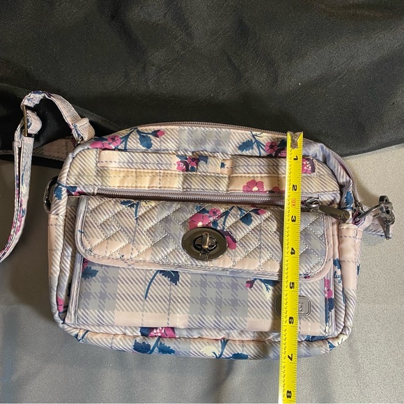 Lug Switch Crossbody/belt bag adjustable/removable strap plaid floral - Picture 14 of 16